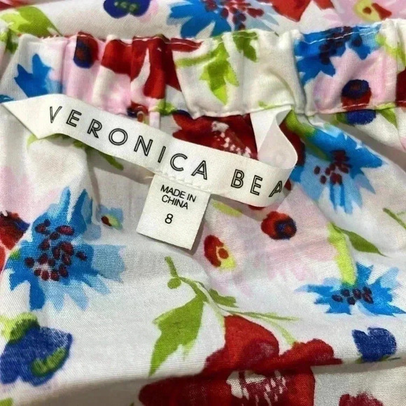 Veronica Beard Vea White Floral Multi Tie-Front Halter Top Size Size 8 - Picture 5 of 7